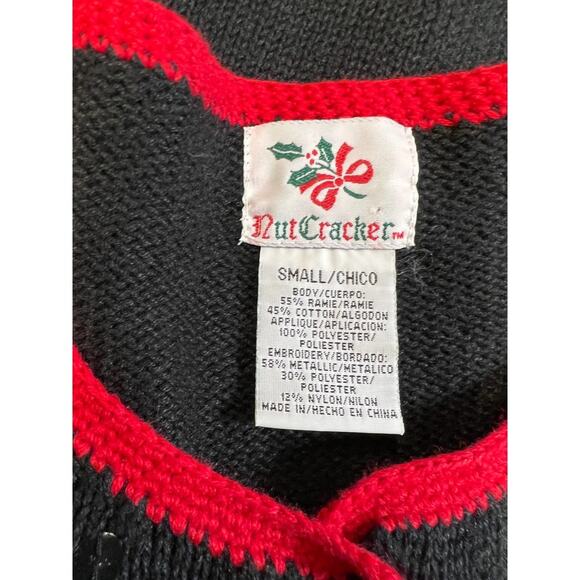Vintage Nutcracker Womens Cardigan Beaded Embroidered Christmas Snowflakes Small - Picture 5 of 9